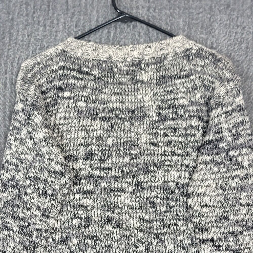 Carole Little Sweater Womens Large Heathered Black White Geometric 3/4 Sleeve - Picture 8 of 11